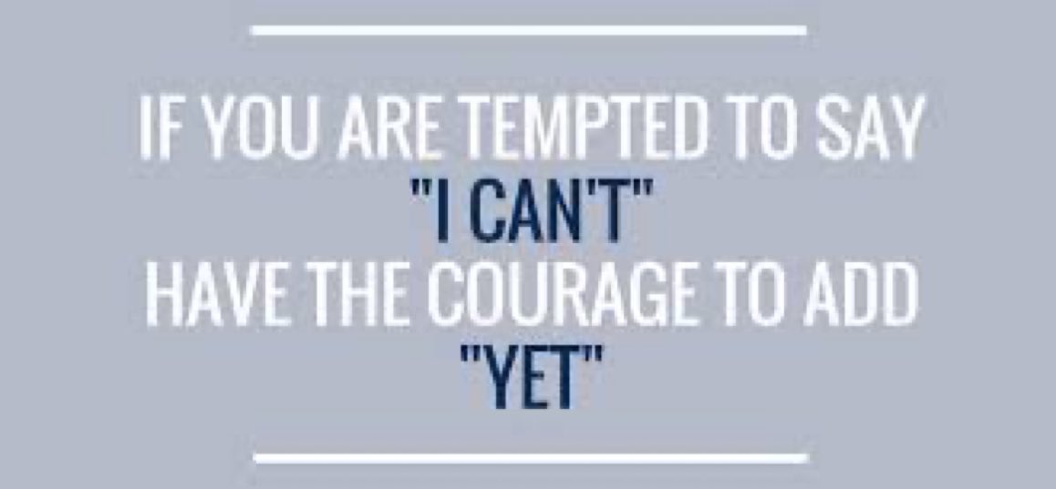 It’s the eve of a new week and we can’t wait to see all the amazing things our students do this week. How will you show the courage of YET? #powerofpositivethinking #powerofyet
