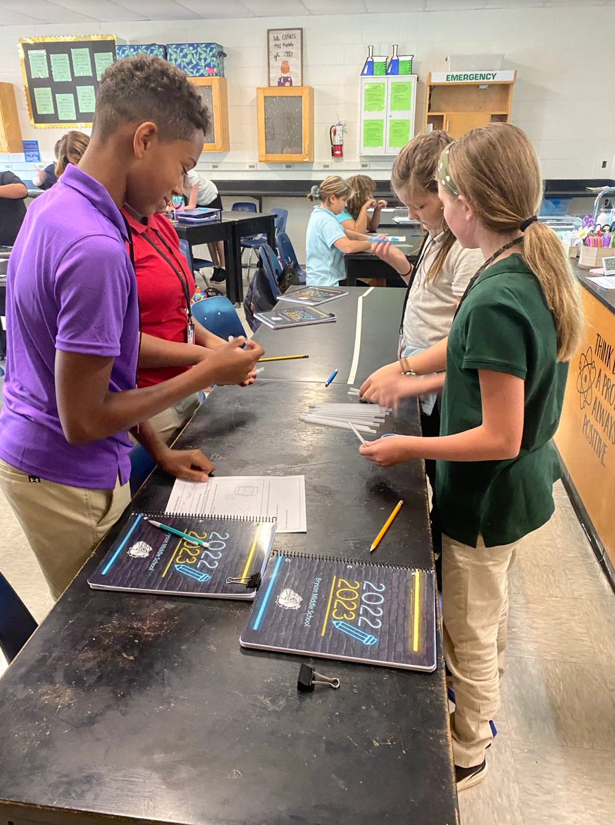 Bryson_MS's tweet photo. The school was buzzing with activity last week as students got to know one another and built relationships with one another and their teachers. Ms. Poole's class did a "Straw Tower Challenge" in Science to see who could build the tallest tower! #BacktoBryson https://t.co/BKN9N0guGV