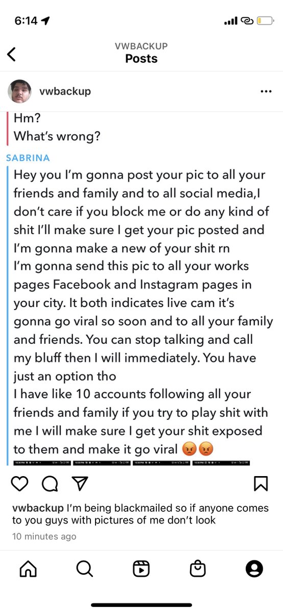 //i’m getting blackmailed so if anyone comes to you guys with pictures of me, Block them and ignore them