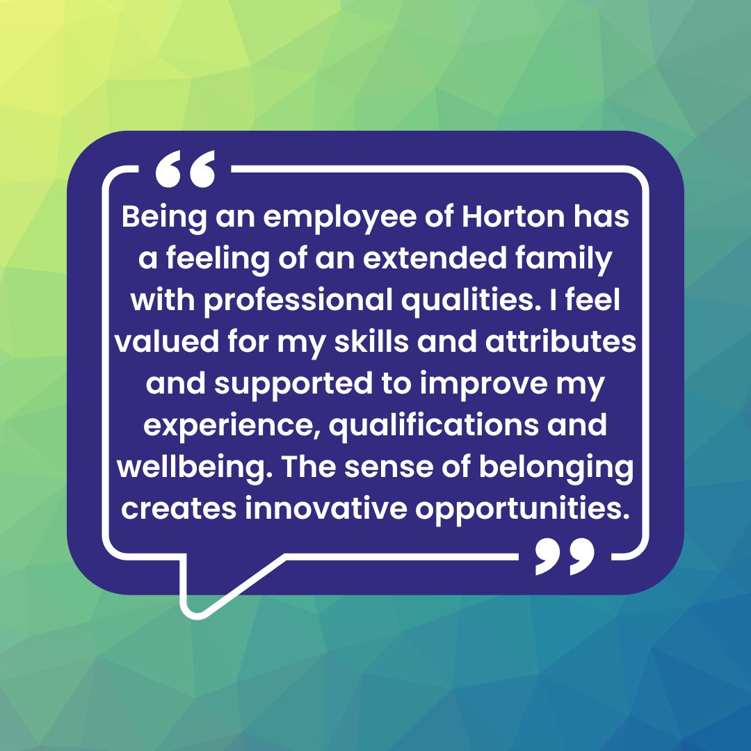 We think working for Horton Housing is great, but don’t just take it from us.
We asked staff members what it is about their role they enjoy.
Apply today!
#WeAreHiring #Bradfordjobs #Calderdalejobs #SkiptonJobs

ow.ly/q3oY50KnMX3