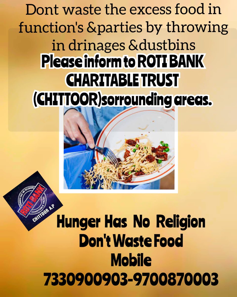 RotiBankCtr's tweet photo. #Rotibank_Chittoor
#HungerHasNoReligion
#DontWasteFood
#EachOne_Feedone
#SpreadHapiness #SpreadHumanity #SocialService #ServeNeedy #DailyFreeFoodDistribution #Chittoor_City
#Andhrapradesh
#BeKind
#Rotibank_Chittoor https://t.co/0VO2izmVZI