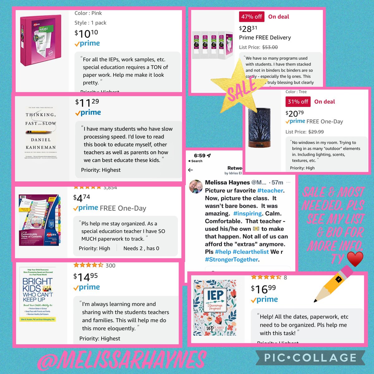 MelissaRHaynes's tweet photo. @clearinglists @amazon @DonorsChoose Happy Funday! My #Students have #slowprocessingspeed. I'd β₯οΈ to learn more so that I can share w/their #classroom π©πΌβπ«s. Also, I'd β₯οΈ some #IEP #supplies. Pls see bio & @amazon #clearthelist 4 my why. #inclusion https://t.co/RJ4ZXoXw0J @icope https://t.co/xIXnEGljg2