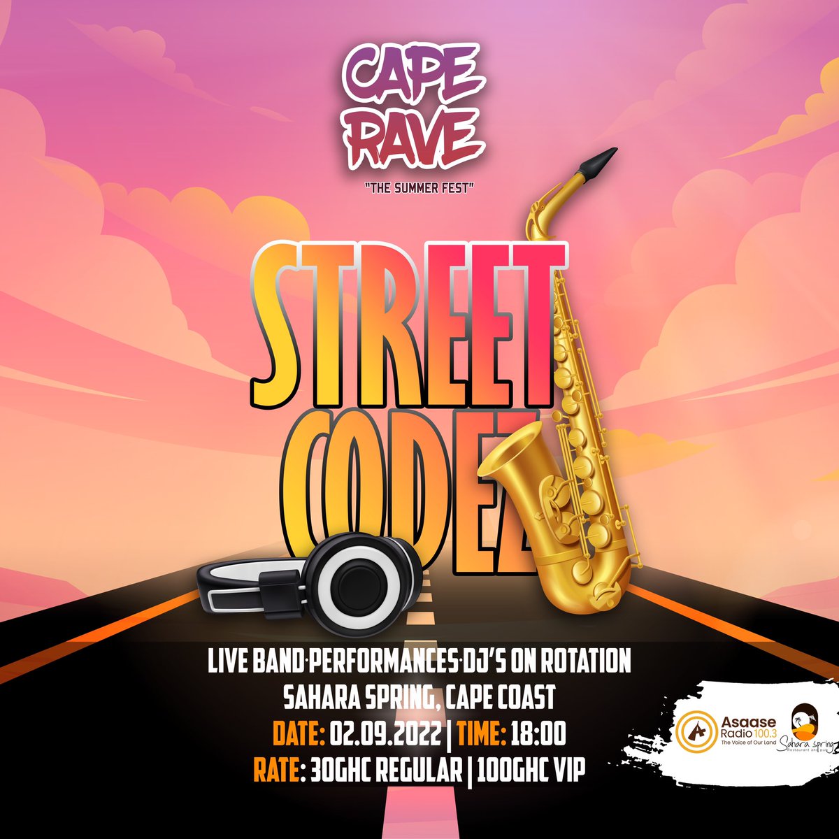 iyamekow's tweet photo. CAPERAVE DAY 2!!
02/09/2022
#STREETCODEZ
#CapeRave22 #Saharaspring #AsaaseRadio #Afahye #September https://t.co/TL0xUfTfqa