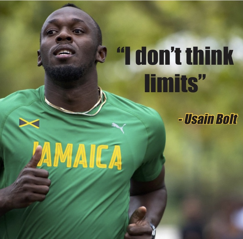 BooksByDavina's tweet photo. A simple yet superb sentiment from world renowned Jamaican sprinter, Usain Bolt – who celebrates his birthday today! As we approach a new week, enter it with the belief that you can achieve anything you set your mind to. #DontThinkLimits https://t.co/ekz8VdsfNH