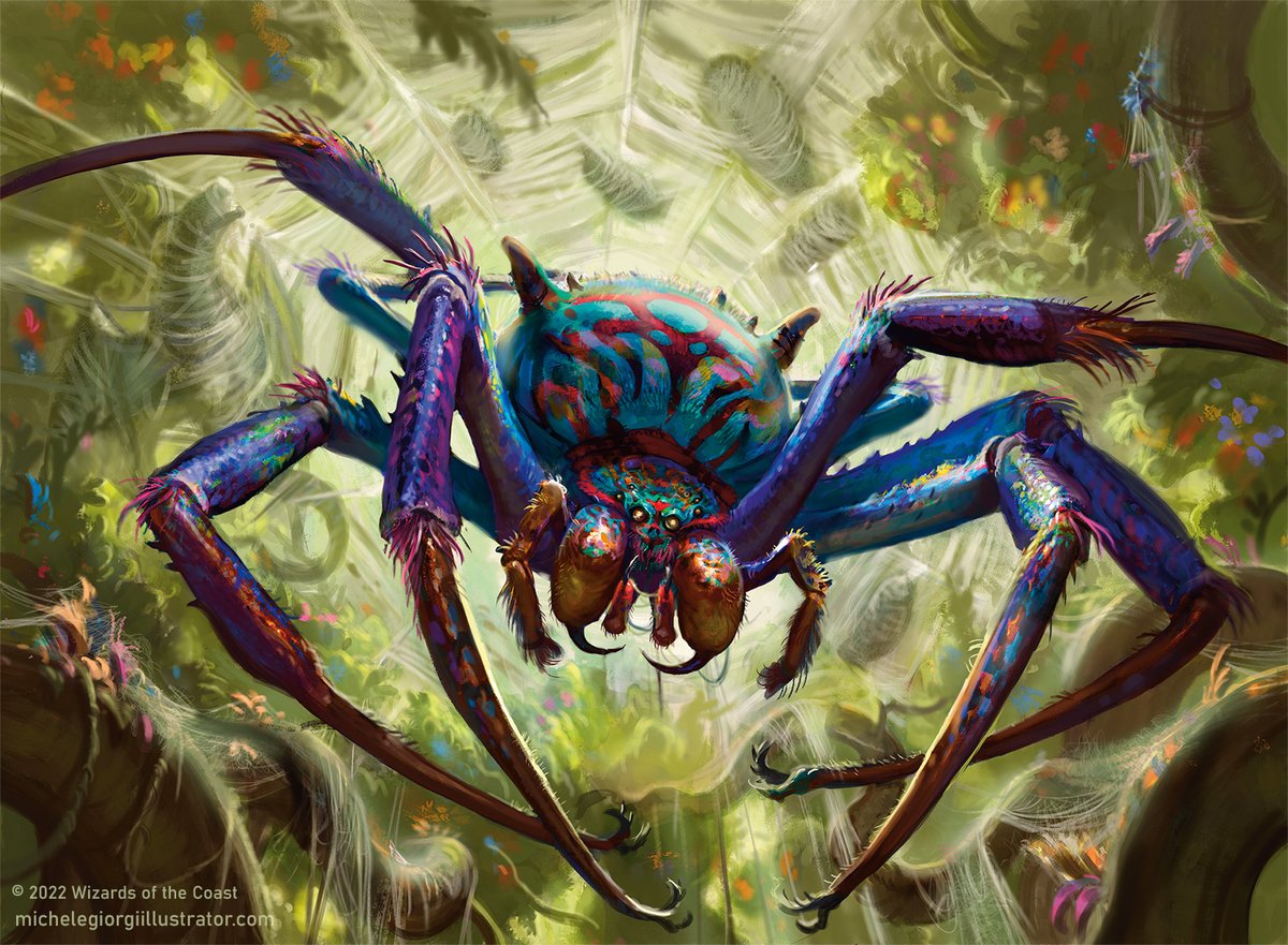 My first card for Dominaria United has been spoiled! The Snarespinner is back! And since I love spiders, I had a great time painting this one :)
AD:@zack_stella  :) 

#mtgdmu #mtg #mtgart #artistsoninstagram #michelegiorgiart #michelegiorgi #2dart #spiders #dominariaunited