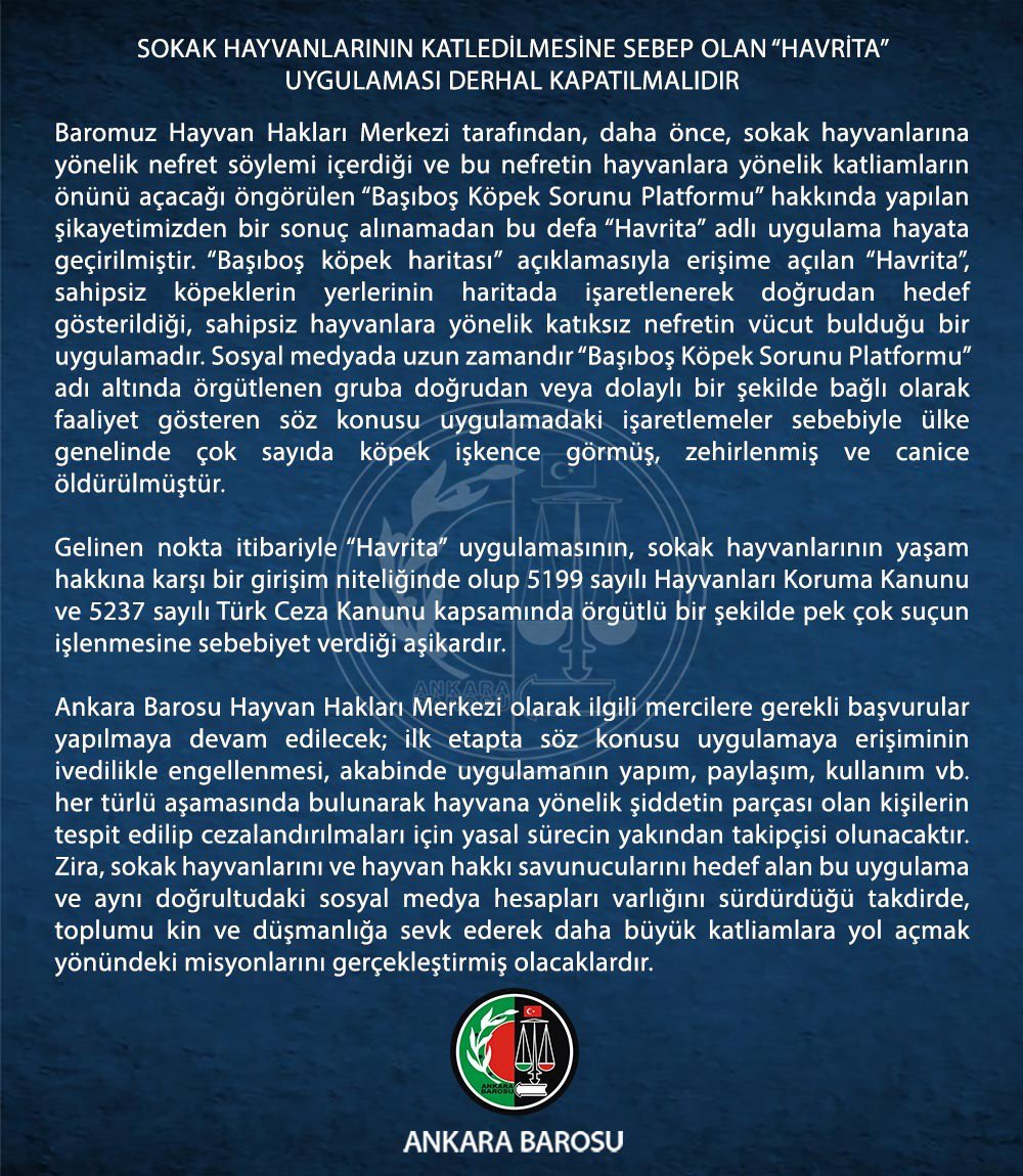 Ankara Barosu Hayvan Hakları Merkezi (@abhhmerkezi) on Twitter photo 