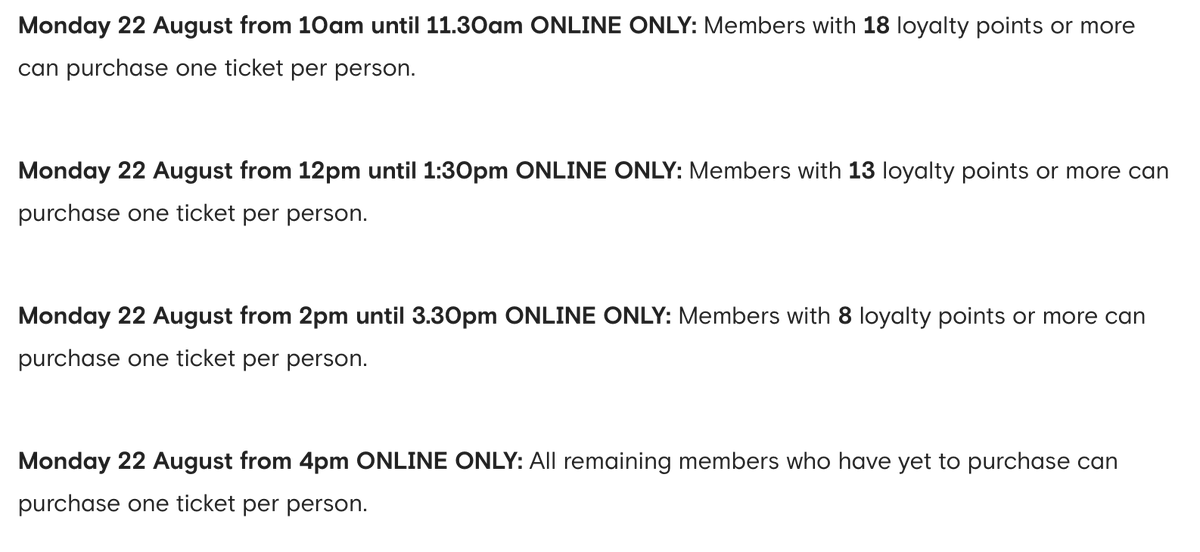 mr_trueblue's tweet photo. Question to Chelsea match-going fans: 18 loyalty points are required to purchase tickets for Liverpool home game (sale starts tomorrow morning). Do you think there will be any tickets left by the afternoon for those without points? Sales scheme looks like this: #chelsea https://t.co/8tVjiaZWMd