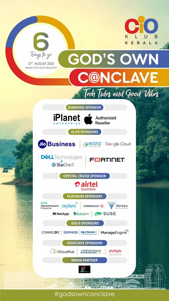 CIOAssociation's tweet photo. Only 6 days remain for the CIO Klub Kerala Chapter’s anniversary celebration event, #GodsOwnConclave. With the presence of the prestigious CIO Klub members and all distinguished guests, we aim to make this event an unforgettable one.
#Anniversary #CXOTVNews #TechplusMedia https://t.co/b2fXtIMilN