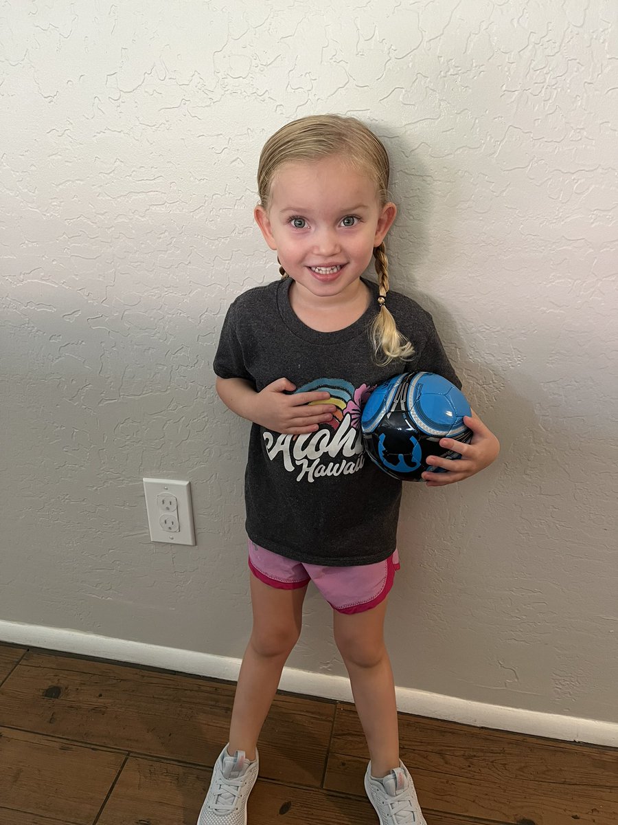 She’s ready to go - first soccer practice
