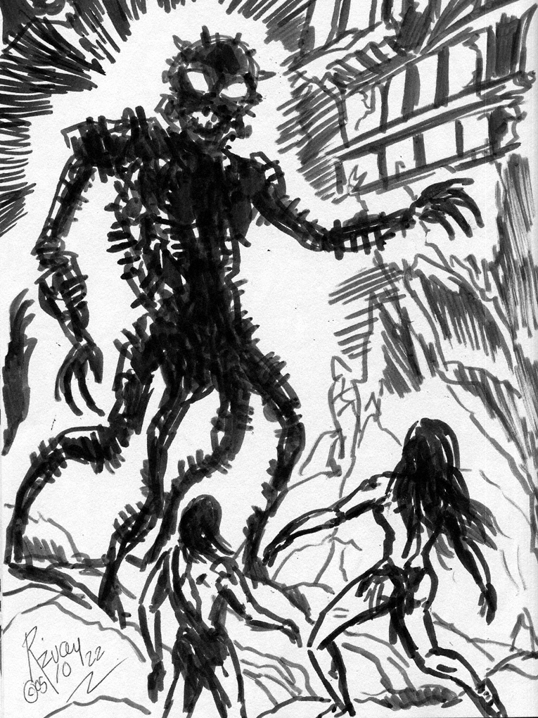 Thedocbot's tweet photo. #ScifiSunday in a #SketchSunday sort of #SketchbookSunday sort of way! The #trilogy is complete or is it? Can you dig the #hashtagmadness !!! #sketchbook #drawing #conceptart #inksketching #sciencefiction #drawrick #robots https://t.co/Y4XaFqwtqy