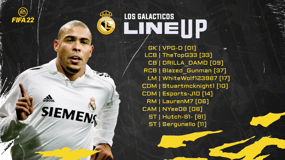 Los Galácticos (@losgala_) on Twitter photo 👊🏽 Tonight’s line up - BRFC Tournament⚽️
🚨 FOLLOW NOW TO WATCH LIVE (8:00pm): twitch.tv/esportsj10
<a href="/ProClubsRTweets/">ProClubsRTweets</a> <a href="/Freeagent_PS/">Pro Clubs Free Agency</a> <a href="/ProClubsPlus/">ProClubsPlus</a> @ProClubsHub_
#ProClubs #FIFA22 #eSports #gaming #PS4 👊🏽 Tonight’s line up - BRFC Tournament⚽️
🚨 FOLLOW NOW TO WATCH LIVE (8:00pm): twitch.tv/esportsj10
<a href="/ProClubsRTweets/">ProClubsRTweets</a> <a href="/Freeagent_PS/">Pro Clubs Free Agency</a> <a href="/ProClubsPlus/">ProClubsPlus</a> @ProClubsHub_
#ProClubs #FIFA22 #eSports #gaming #PS4