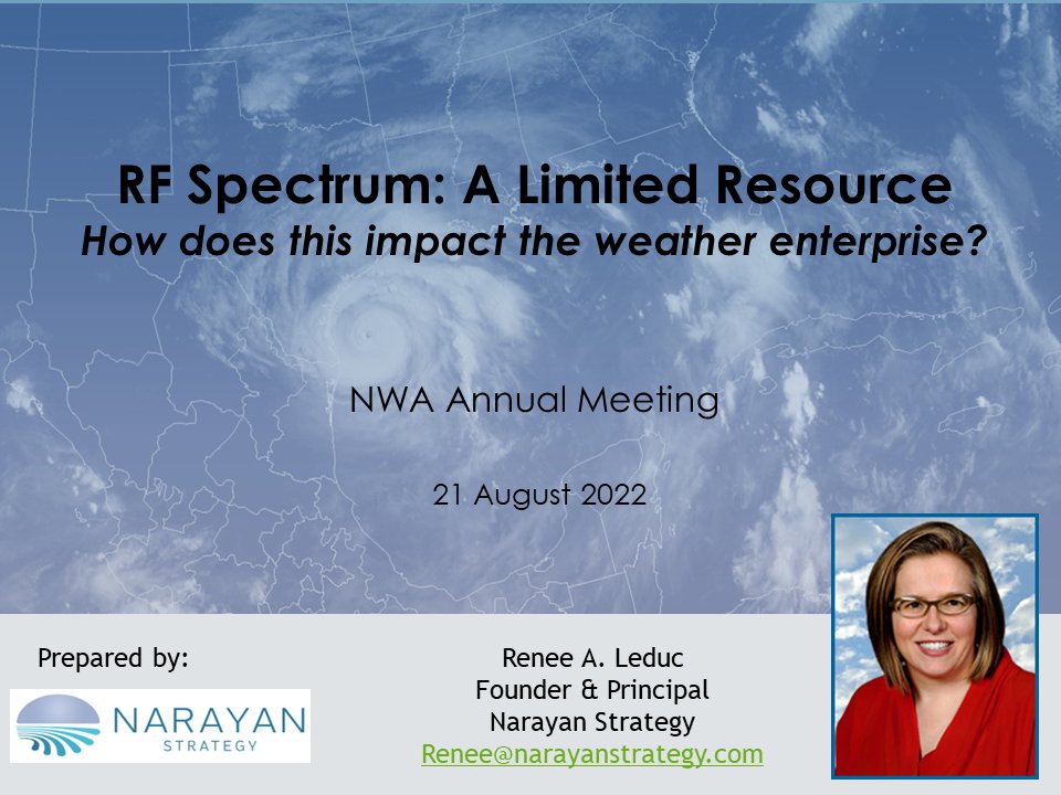 Up last in the early afternoon session of the Broadcaster Workshop is <a href="/narayanstrategy/">Narayan Strategy</a> talking about the RF spectrum! #NWAS22