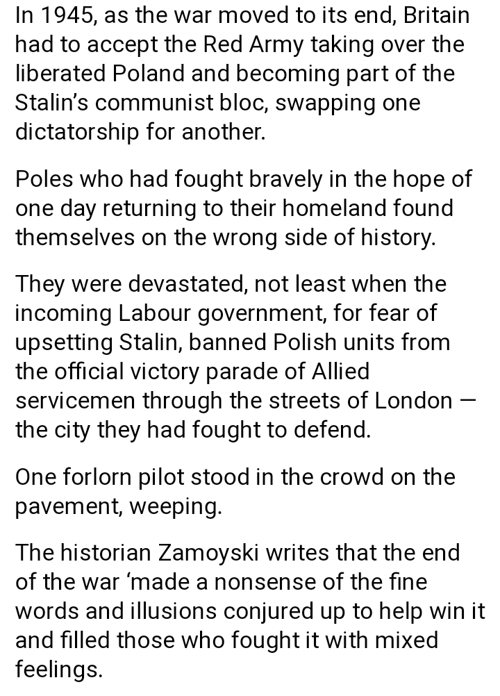 OkBiology's tweet photo. @GBNEWS Poles came over here to take your RAF jobs & saved your island from invasion.
The pilots won respect & were respected until Labour got elected at the end of the war.
That's when the xenophobia began & the welcome mat was revoked.
Vile betrayal of Poland by Labour.🇵🇱
#LaboursShame https://t.co/ridqCjvZlC