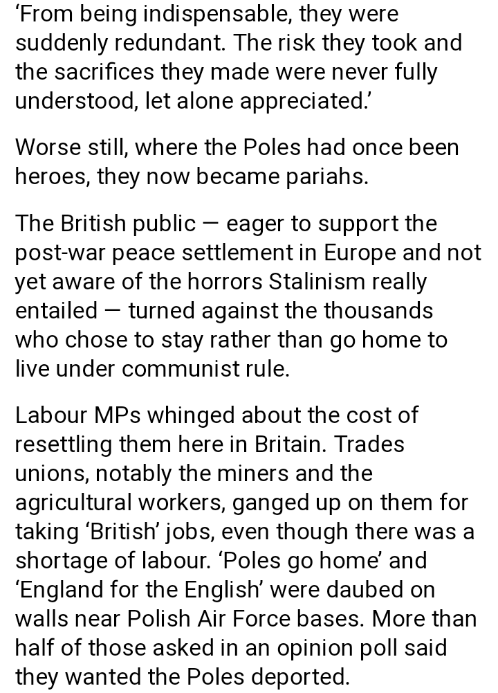 OkBiology's tweet photo. @GBNEWS Poles came over here to take your RAF jobs & saved your island from invasion.
The pilots won respect & were respected until Labour got elected at the end of the war.
That's when the xenophobia began & the welcome mat was revoked.
Vile betrayal of Poland by Labour.🇵🇱
#LaboursShame https://t.co/ridqCjvZlC