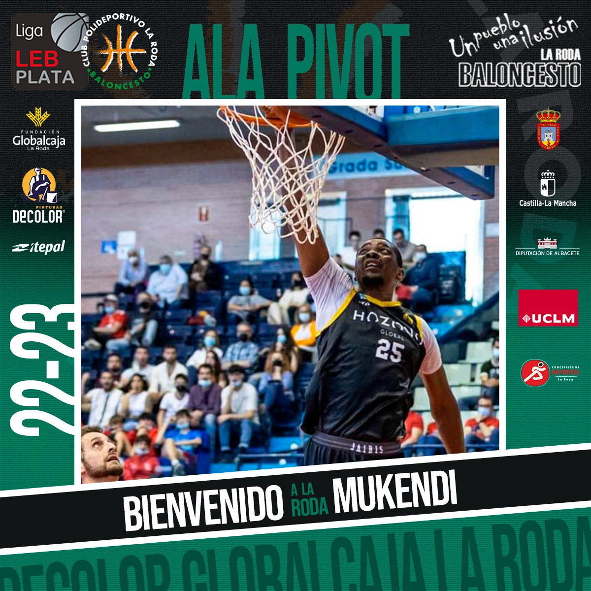 FGLaRoda's tweet photo. 📰📰📰 Un guardián de 2,06 metros para la pintura del Decolor Fundación Globalcaja la Roda 📰📰📰

🏀🤝🆕 Gullit Mukendi: un pivot con buena mano generador para todos en el 1 contra 1.

🟢 ¡Ya falta menos para ver a esta 🌟 en el Juan José Lozano Jareño!

@gullit465 @Itepalets https://t.co/DVVg5rSKOc