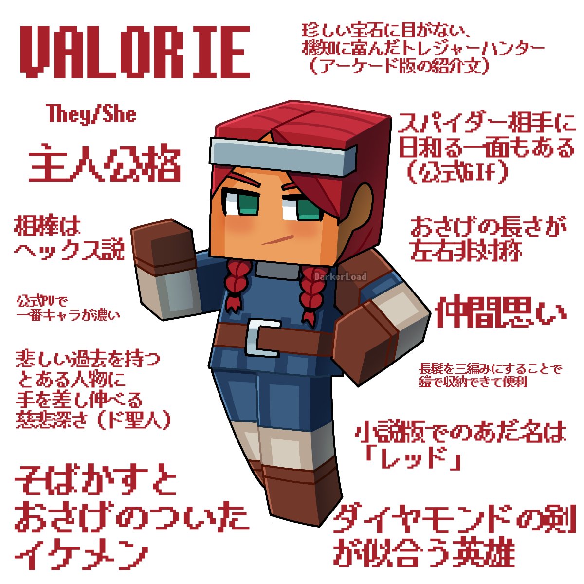 DarkerLoad's tweet photo. ヴァロリー！！❤️⚔️

個人の感想や解釈が含まれてますが許して
#minecraftdungeons #minecraftfanart #valorie https://t.co/28kWyZCxyz