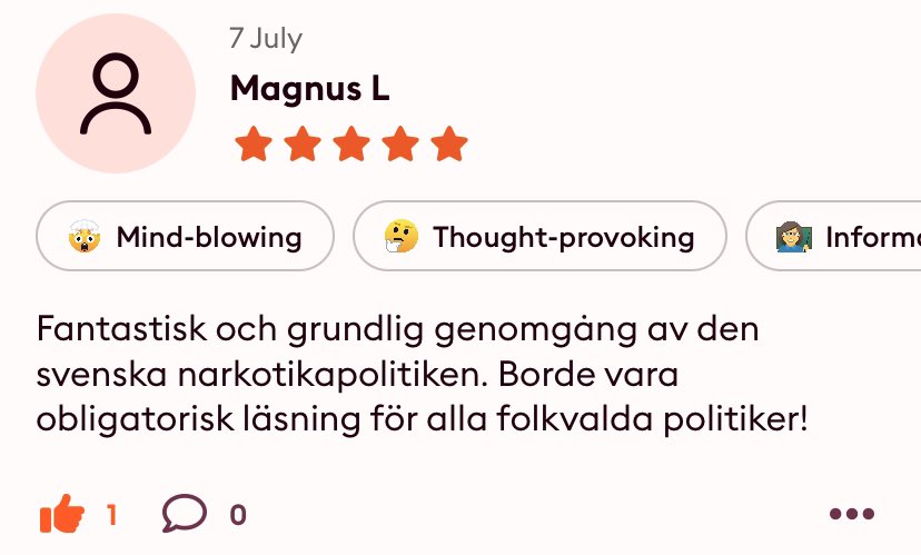 Missa inte att årets viktigaste bok (som typ ingen politiker, offentligt, bryr sig om) också kan konsumeras som ljudbok! Finns såklart även i bokhandeln/på biblioteken. Signerade ex kan köpas direkt av mig här. Skicka DM! RT = Sju års framgång och lycka! 🌴❤️☀️