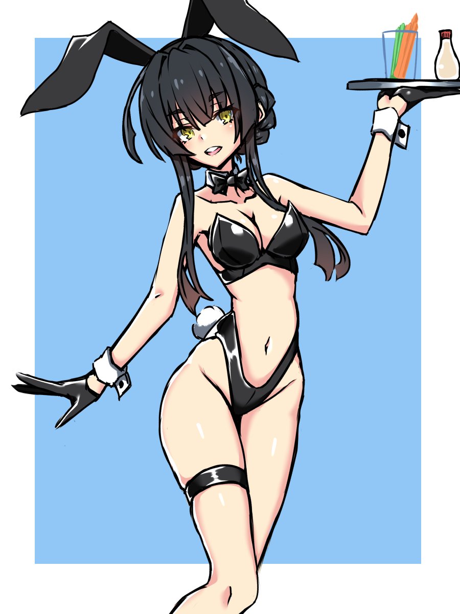 「「お疲れ様です先輩。かわいい水着バニーのボクと水風呂に入りませんか?」#バニーの」|ゆーじ:skeb募集中のイラスト