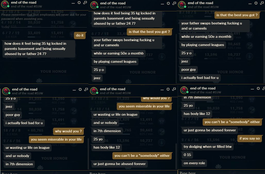 jinzulol's tweet photo. GUYS I think I enjoy watching ppl suffer
My toplaner called me a camel rider and other racist stuff because enemy adc was stronger than us in midgame.
I made sure that my toplaner's next 30 minutes were very miserable and made sure he loses his precious LP 🫤 not sorry🤷‍♂️
result: https://t.co/v1ltvHdTSS
