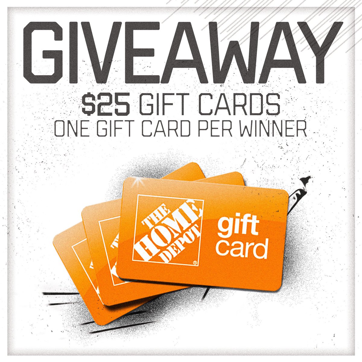 AflacKickoff's tweet photo. ⚠️ GIVEAWAY ALERT ⚠️
Calling all DIYers, fixer uppers and home improvers 🛠 We’re giving away Home Depot gift cards worth $25 each! RT and follow us and @CFAPeachBowl for a chance to win. Details below. https://t.co/TyyGLVF4ve