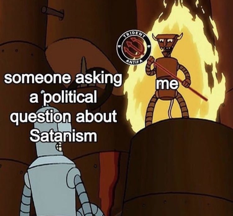 #satanistsagainstfascism #satanistsagainstracism #satanistsagainstwhitesupremacy #tridentantifa #tridentantifascists #satanicmeme #satanicmemes #satan #satanist #antifa #antifascist #anarchist #anarchism #anarchosatanism #thechurchofsatananarchist #churchofsatananarchist