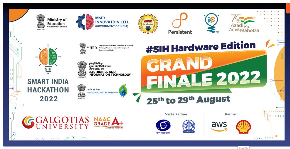iicgalgotiasuni's tweet photo. Galgotias University is proud to host the World's Biggest Open Innovation Model "Smart India Hackathon 2022 Grand Finale-Hardware Edition" from August 25-29, 2022.
#sih2022 #sihhardwareedition #ministryofeducation #AICTE #GalgotiasUniversity #innovationseatmanirbharbharat #MIC https://t.co/ym6jzRKT1S