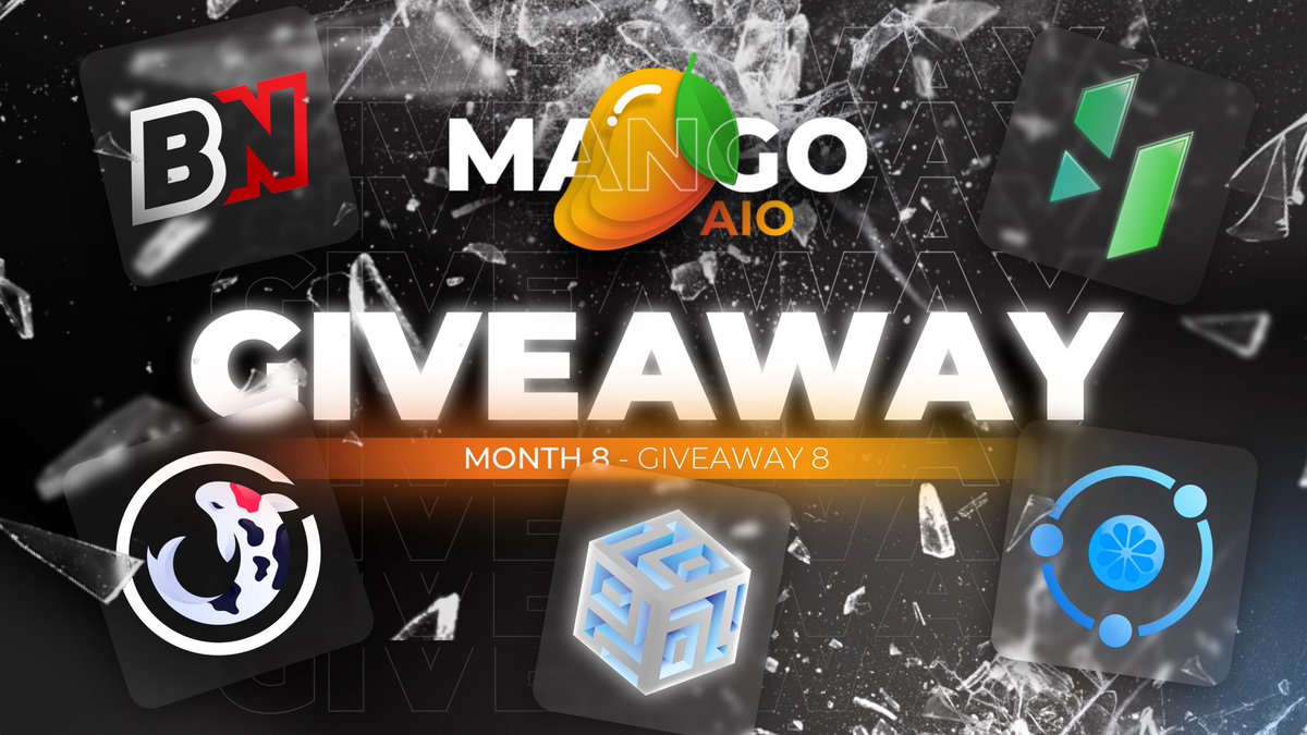 MangoAIO (@mangoaio) on Twitter photo Giveaway 8/12 🥳
1x <a href="/MangoAIO/">MangoAIO</a> purchase opportunity
3x <a href="/Koi_AIO/">Koi AIO</a> free monthly key
3x <a href="/HypeRaffles_/">HypeRaffles</a> free monthly key
1x @BestNotify_ renewal key
2x 2GB <a href="/ByteProxies/">Byte Proxies</a>
5x <a href="/TheLemonClub_/">LemonClub</a> 30 Days free trial
Rules:
- follow all participants
- like and retweet
- tag 3 friends
Good Luck🍀 Giveaway 8/12 🥳
1x <a href="/MangoAIO/">MangoAIO</a> purchase opportunity
3x <a href="/Koi_AIO/">Koi AIO</a> free monthly key
3x <a href="/HypeRaffles_/">HypeRaffles</a> free monthly key
1x @BestNotify_ renewal key
2x 2GB <a href="/ByteProxies/">Byte Proxies</a>
5x <a href="/TheLemonClub_/">LemonClub</a> 30 Days free trial
Rules:
- follow all participants
- like and retweet
- tag 3 friends
Good Luck🍀