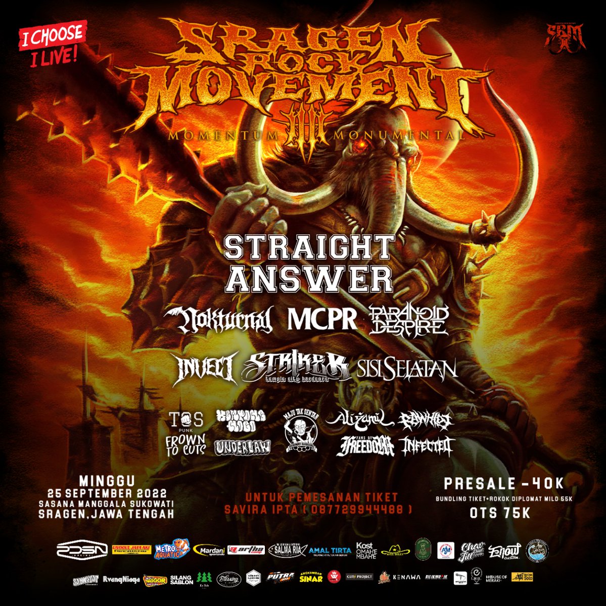 budhilaknat's tweet photo. Full line up
Monggo presale kedua sudah di buka,langsung aja gasss ke cp yg sudah tersedia,kuota terbatas. 
Much respect to you from Sragen Rock Movement (Official) 🙏 https://t.co/ZcSMKgz7dw