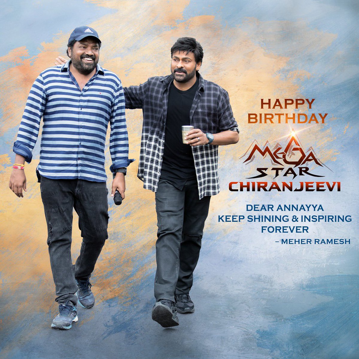 MeherRamesh's tweet photo. Wishing a Very Happy Birthday to 
the Boss of Silverscreen &amp; MEGASTAR 🌟 of Millions @KChiruTweets Annayya ❤️

True SUPERHERO in REEL &amp; REAL LIFE
#HBDMegastarChiranjeevi https://t.co/w1asLpCW0c
