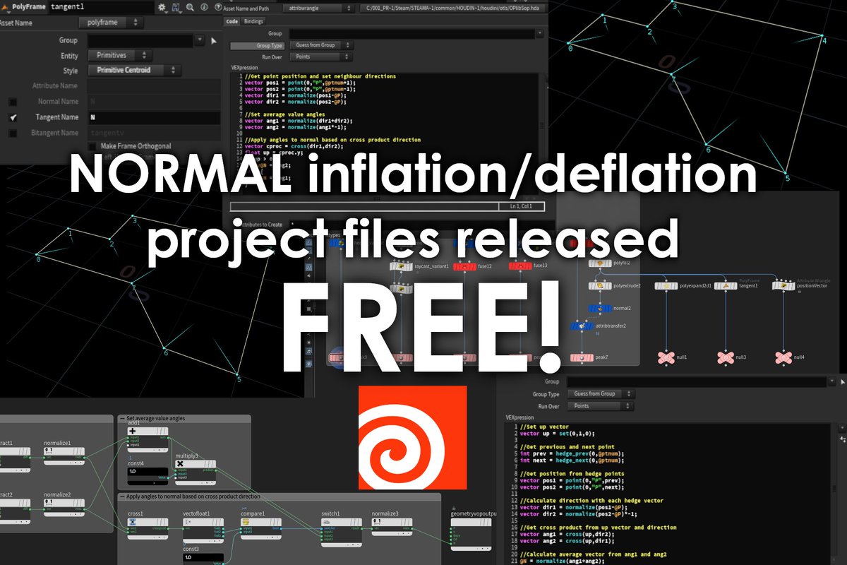 Hugo_Depping's tweet photo. Nice normals for inflation/Deflating 2D Shapes Project Files. For more information check the link :) 
#Houdini @sidefxlabs 
https://t.co/NfIyiOLW2G via @artstationhq https://t.co/mII26BG4Wl