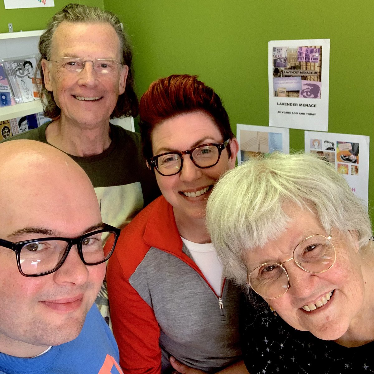 Happy 40th birthday to #LavenderMenace, Scotland’s first LGBTQ+ 🏳️‍🌈 bookshop. Our magazine co-founders Kath and Thomas joined Sigrid and Bob, the co-founders of the iconic bookshop, at their birthday celebration today.

Pop by <a href="/menacesof2019/">Lavender Menace Queer Books Archive & Blog</a> Queer Books Archive in #Edinburgh!