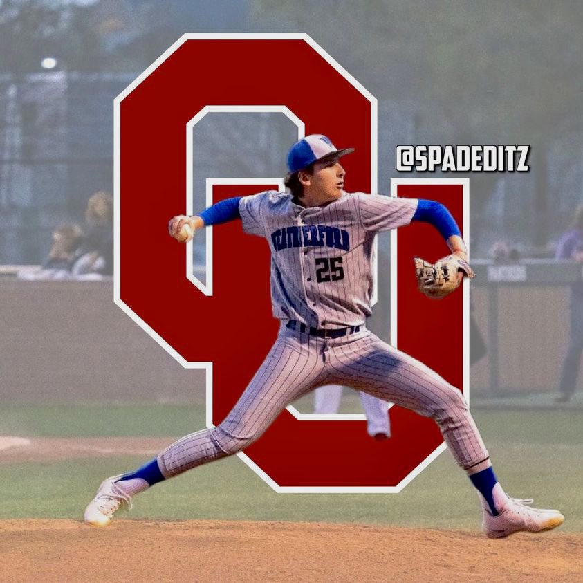 I’d like to thank the schools for their time and consideration. More importantly I’d like to thank everyone that has helped and guided me through this process. With that being said, I’m extremely excited to announce my commitment to The University of Oklahoma!#ChaOUs <a href="/OU_Baseball/">Oklahoma Baseball</a>
