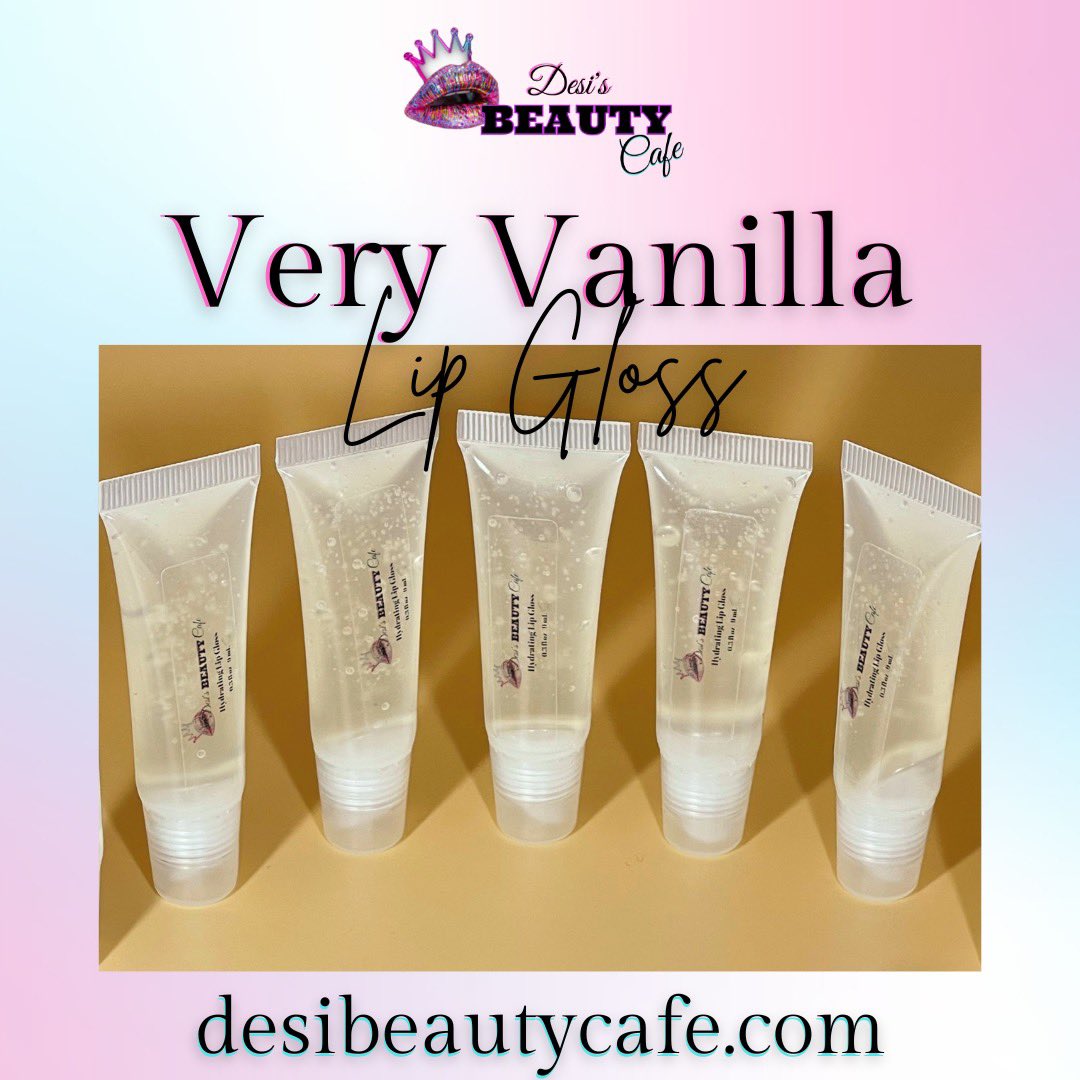 desibeautycafe's tweet photo. Are your lips poppin'? 💋 They will be! Once you've tried our Very Vanilla Lip Gloss, you won't want to use another clear gloss! Keep it simple and cute with our non-sticky formula! 😜👄

Come shop this gloss at https://t.co/sil29oFJKi! 👩🏾‍🍳💗✨

 #lipgloss #lips #poppin #glosses https://t.co/soNbUByo9Y