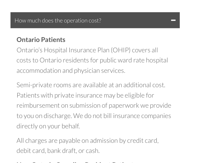 drmwarner's tweet photo. 95% of hernia repairs in Ontario are outpatient procedures with patients going home the same day. 

Shouldice does a 45 min hernia repair under local anesthetic yet requres 4-night stay covered by OHIP for a ward room or pay out of pocket for semi-private.

Is this innovation? https://t.co/6MNjHsT6pl