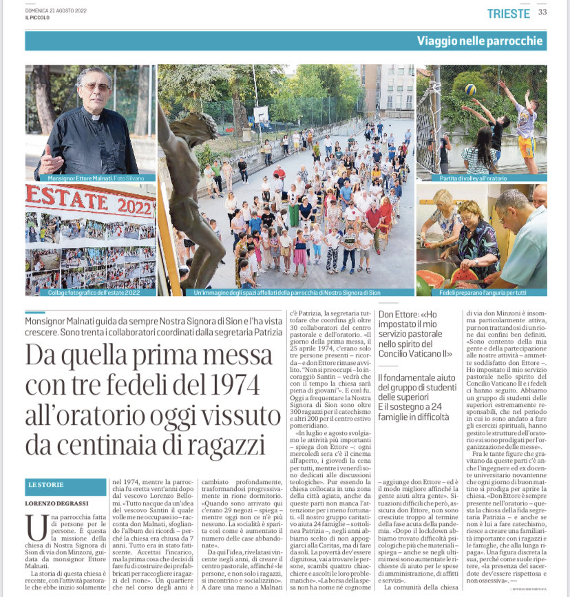 AntonellaGrim's tweet photo. Moltissimi di noi debbono tantissimo a ⁦@EttoreDon⁩ e all’#oratorio di Sion. Vero ⁦@andreabulgats⁩ ? #cosepreziose #trieste da il ⁦@il_piccolo⁩ di oggi https://t.co/mPZguUHuqQ