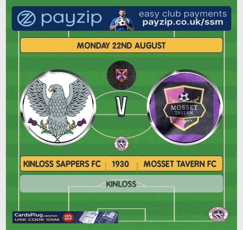 Kinloss_Sappers's tweet photo. 🚨 Monday Night Under The Lights 🚨
🆚 Mosset Tavern FC
⏰ 1930
🗓22 Aug 22
📍 Kinloss
#kinloss #sappers #kinlosssappers #sapperfootball #royalengineers #ForcesMutual #prontoimages #gmsportanalysis #karlskitbag #playerdata https://t.co/2qYoMiE2Zo