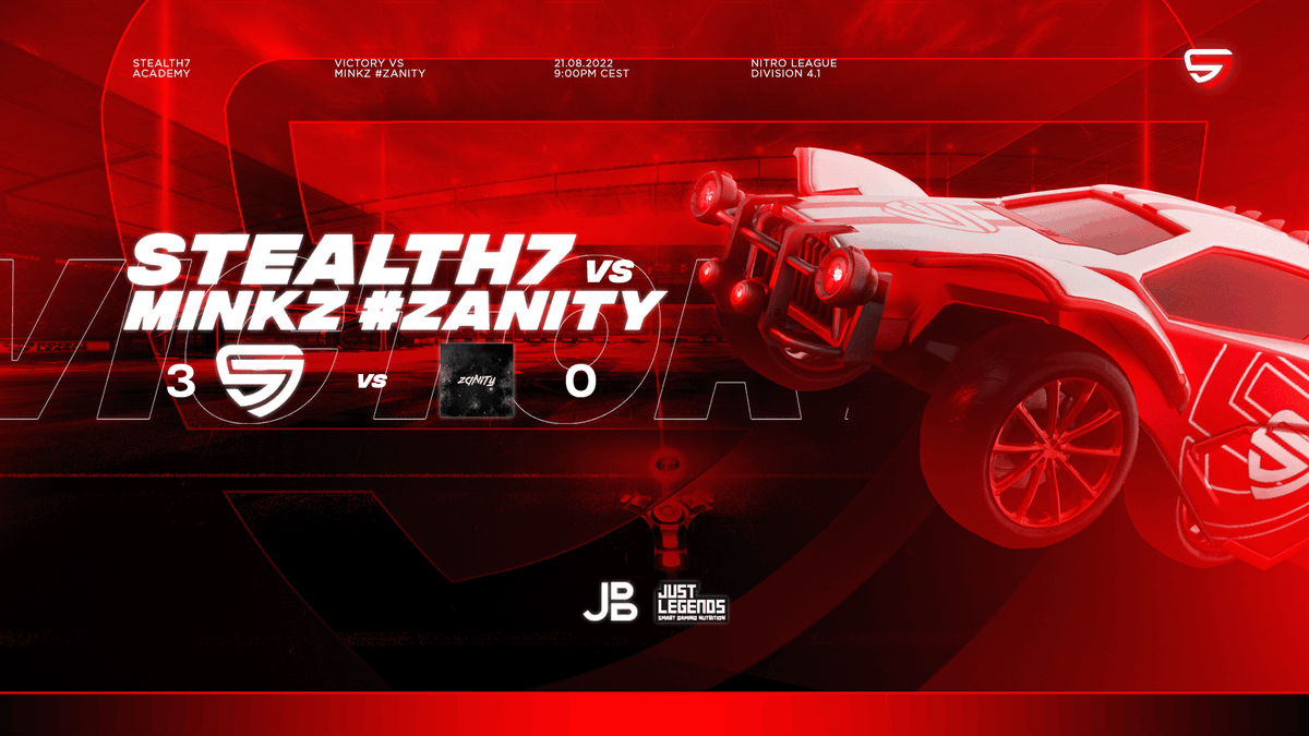 <a href="/MinkzGaming/">MINKZ® Gaming</a> @QwazRL <a href="/Anteez2/">Anteez</a> <a href="/SyreaxZ/">SyreaxZ</a> @justlegendsde <a href="/jerseyboyseu/">JerseyBoys.eu</a> <a href="/NitroLeagueRL/">Nitro League Legacy</a> #Victory

Stealth7 Academy (3) vs (0) <a href="/MinkzGaming/">MINKZ® Gaming</a> #Zanity

#S7MZ #S7 #S7fam #RocketLeague