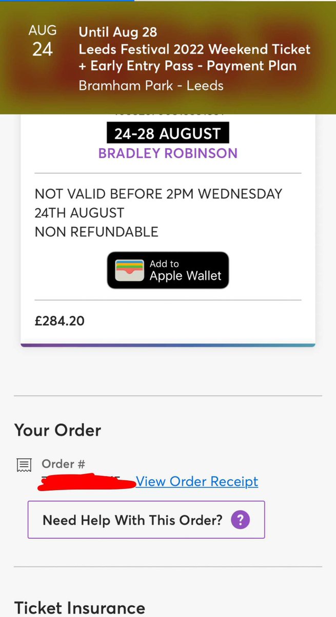 hollylufc's tweet photo. selling early bird leeds fest ticket £180 open to offers just want it gone #Leedsfestival2022 #leedsfest #leedsfestivaltickets https://t.co/wHBz887oFe