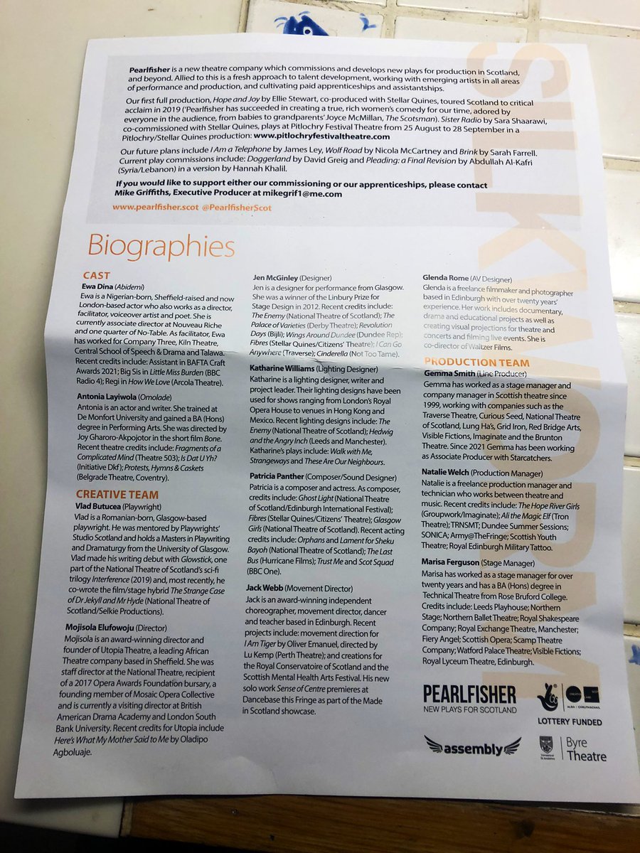 SILKWORM by Vlad Butucea from <a href="/PearlfisherScot/">Pearlfisher</a> is pure gold! An absolutely great piece of theatre. Everyone involved inc. director, company &amp; creative team listed in pictures 👇🏽big salute to the ace Pearlfisher Team <a href="/PipKeppel/">Philip Howard</a> <a href="/MikeGriffiths3/">Mike Griffiths</a> @caitskin in Assoc. Byre &amp; Assembly