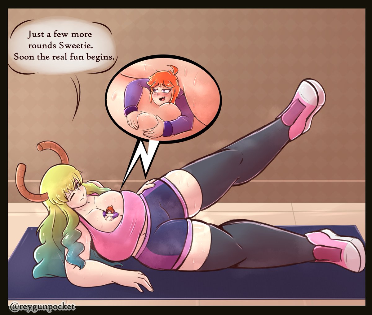 🔞Reygunpocket🔞Artist Comms Closed (77) on X: My half of an art trade  with @DesaYunArt1 Lucoa has a new workout buddy. #Giantess #sizetwitter  #size_difference #DragonMaid #lucoa t.copGNx2yoMNj  X