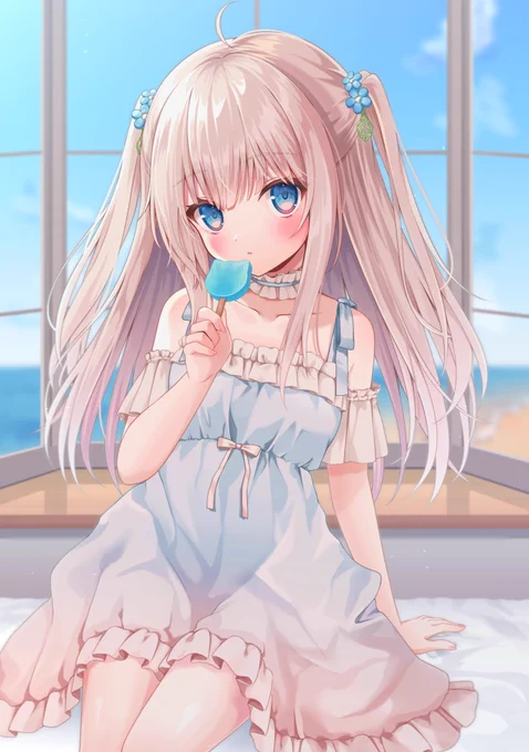 ねこちゃんアイスソーダ味 #夏休みはフォロワーさんが増える 