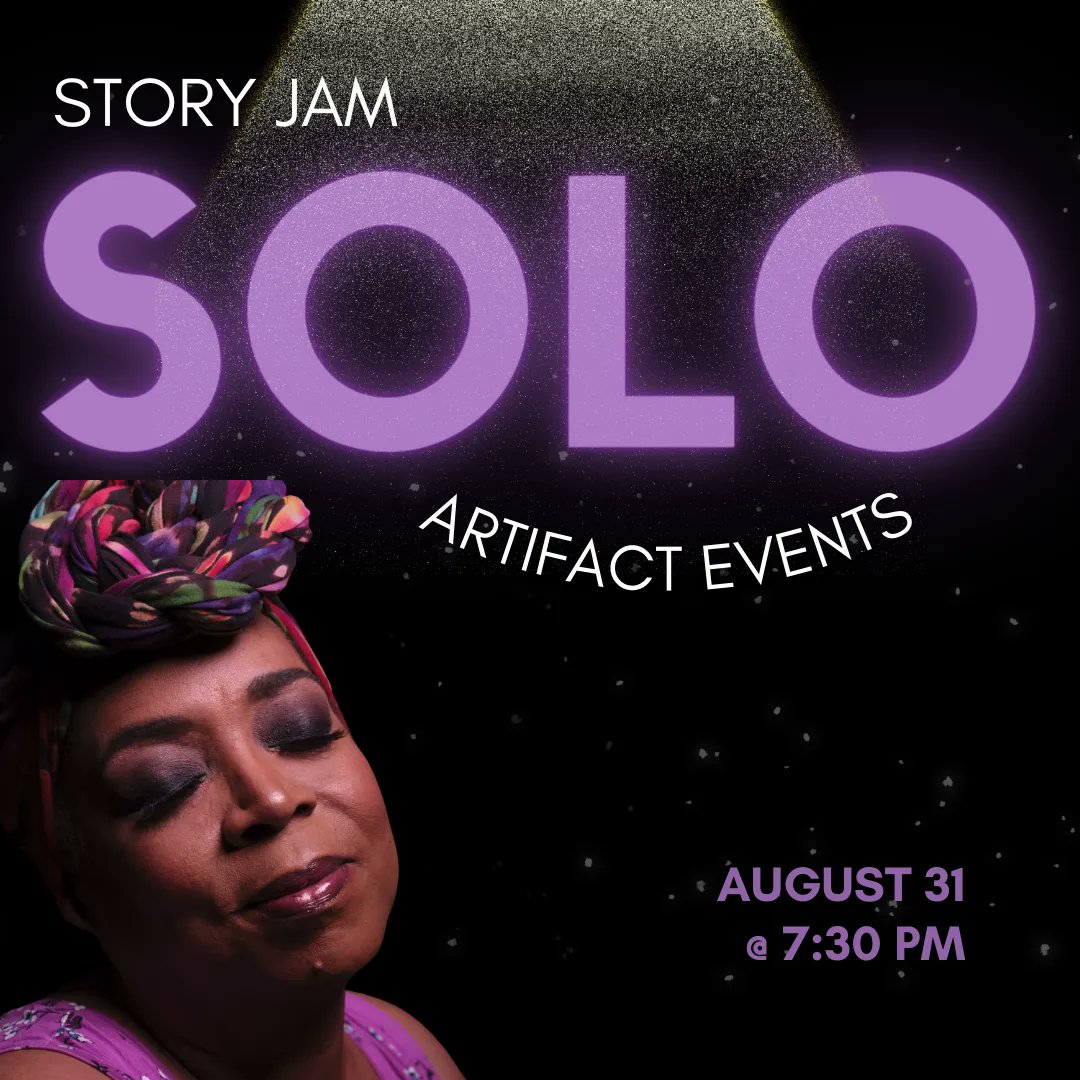 StoryJamShow's tweet photo. STORY JAM SOLO at Artifact Events is a little more than a week away! Join us for a night of entertainment with three remarkable storytellers, as well as a killer jazz band and dining option to boot! Our first storyteller is a Story Jam favorite, Lynne Jordan! https://t.co/uMW6oMQooW