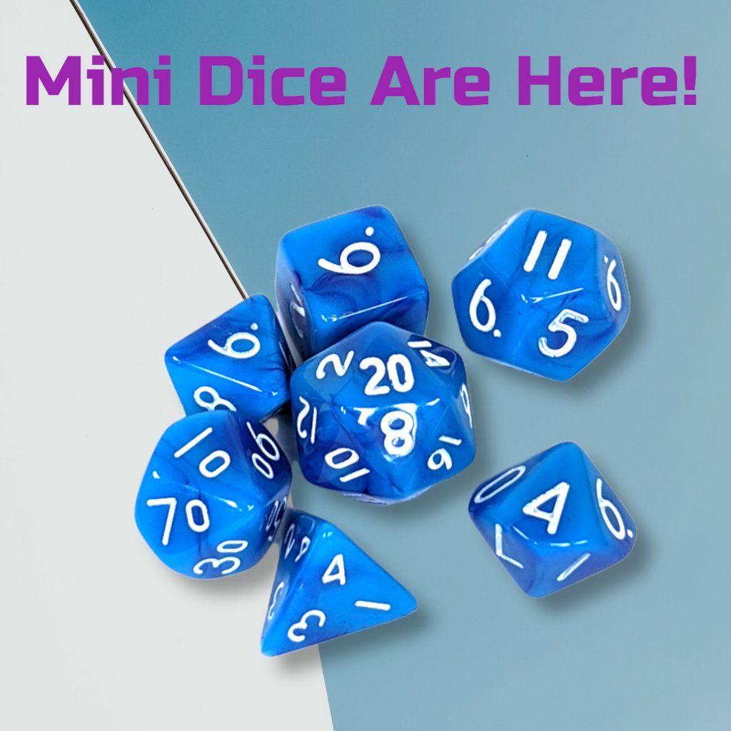 10mm Mini Dice Have Arrived!
#Standwithsmall
etsy.me/2JgJ2uB

#fanaticallyinclined #nevertoomanydice #yeggamers  #dungeonsanddragons #rpg #dnd #gaming #d20 #gamer #roleplay #geek #dnd5e #nerd #roleplayinggame #rollthedice #campaignlife #nerdlife #games #5thedition