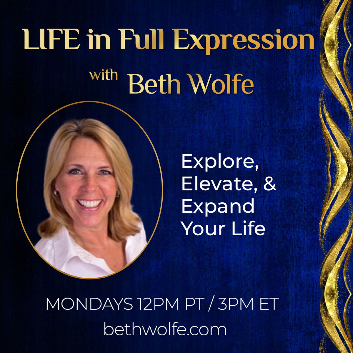 TheDrPatShow's tweet photo. Check out Beth Wolfe's #New #Show! LIFE in Full Expression Mondays at 12 pm PT! https://t.co/kAMi811988 #explore #elevate #expand #bethwolfe #coaching #goals #achievements #entrepreneurs #energy #career #health #vision #transformation https://t.co/n22xjPgV7c