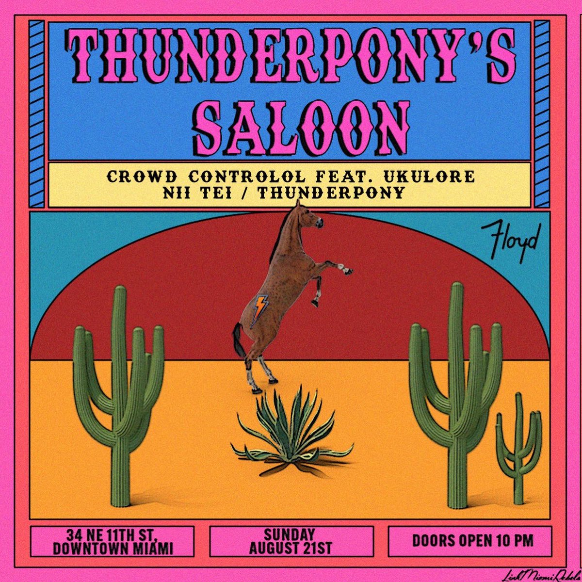 Giddy up y’all! Tonight we turn <a href="/floydmiami/">floydmiami</a> upside down and jam. Saddle up and let’s ride! 🐎 🤠🪩