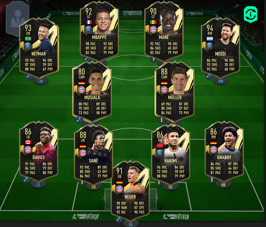Platinside's tweet photo. 🚨 LEAK #FIFA23 ! 

Voici la première #TOTW qui sera dispo sur #FUT23 https://t.co/cfGBudndEr