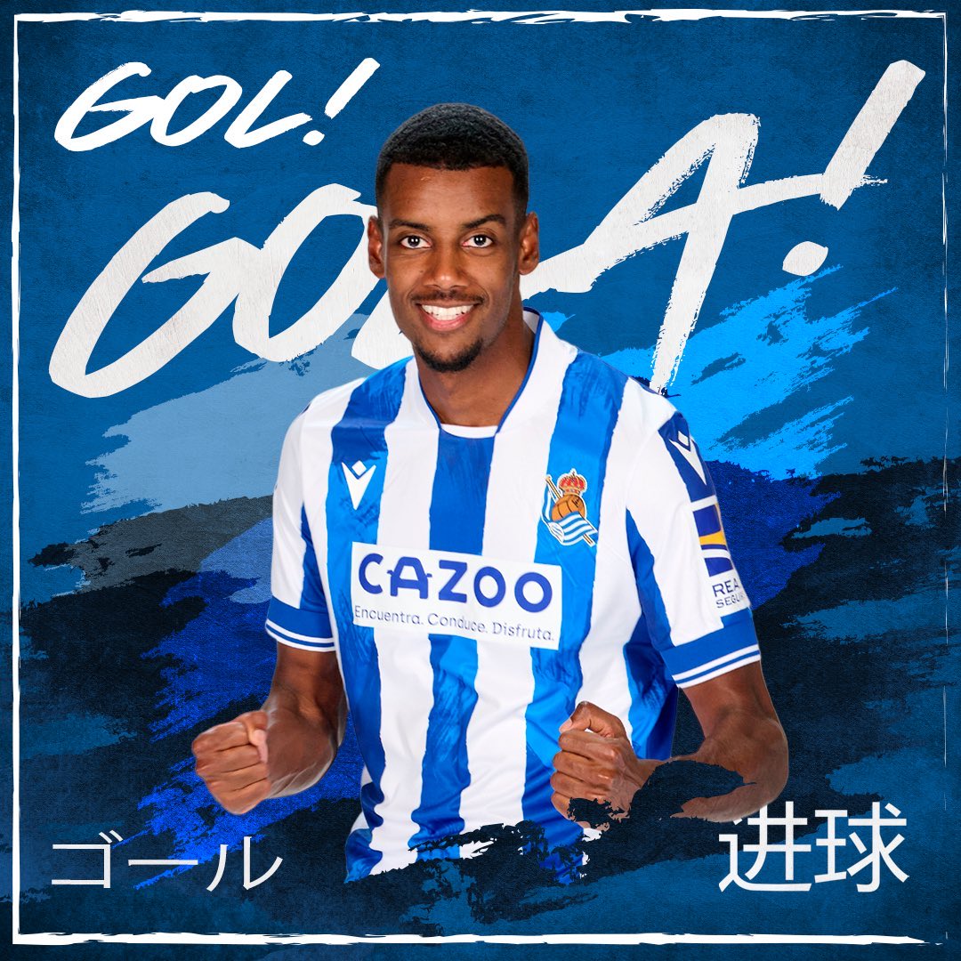 Alexander Isak mencetak gol untuk Real Sociedad pada menit ke-6 babak pertama melawan Barcelona, Minggu (21/8/2022) malam waktu setempat.
