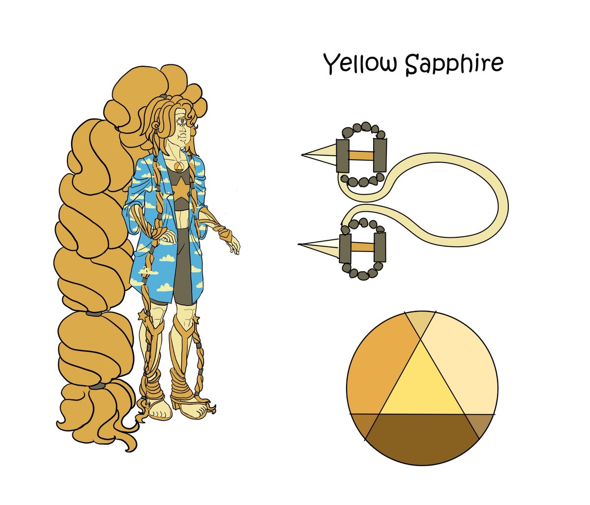 Cyclopecat1's tweet photo. Meet Yellow Sapphire! The crystal gem warrior, experimental Sapphire for battles. Pronoun: she/her. Gender: nonbinary
#stevenuniverse 
#fangem
#OC
#stopwar
#nonbinary https://t.co/qYMH1N3Ejl
