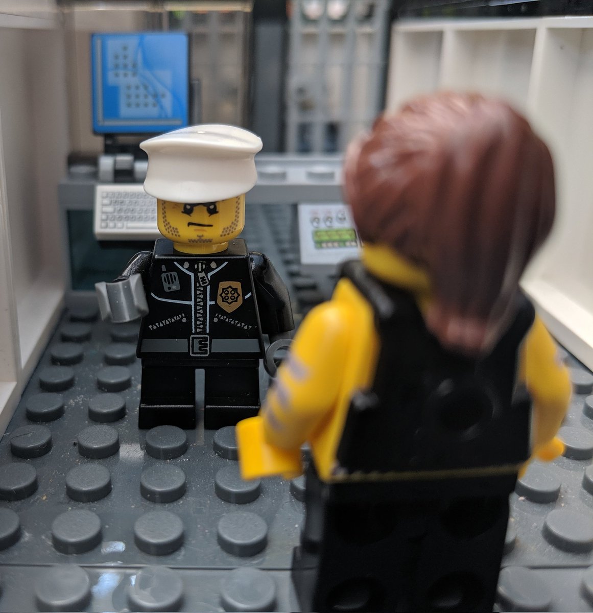 Ahh! That warm fluffy welcome that you get from the Short Custody Sergeant when you have the audacity to take a prisoner into their #custody suite. It's universal that they prefer a whole load of empty cells! 
#afol #police #detainee #cellblock