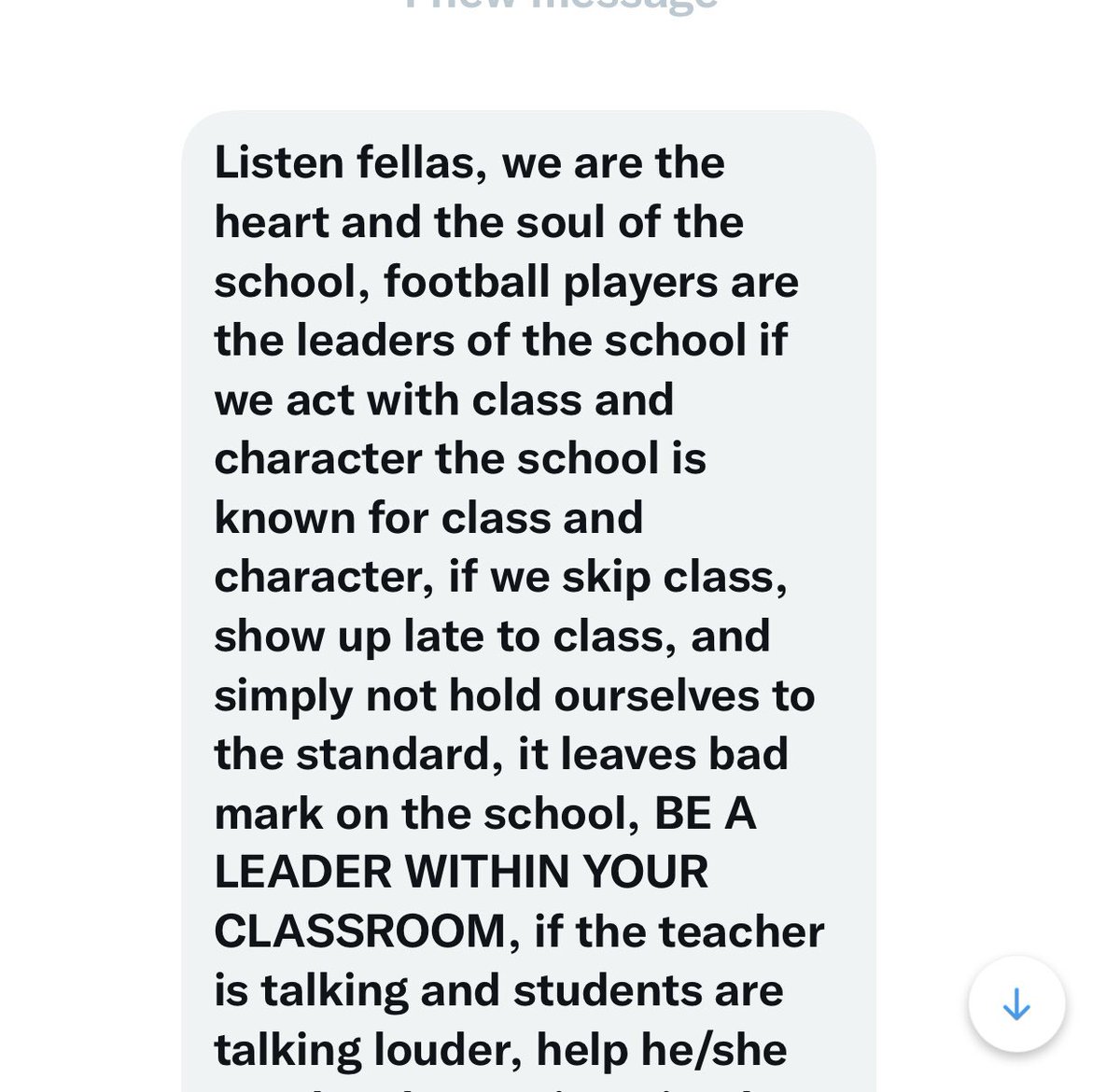 CoachDixon_63's tweet photo. Letβs go!!!! When one of your leaders of the team, who holds himself and others accountable, text this to the entire teamβ¦.you know itβs going to be a great year! We are ready for week 1!
@FootballHeights
#D.O.G.S. https://t.co/fPyrGV65t5